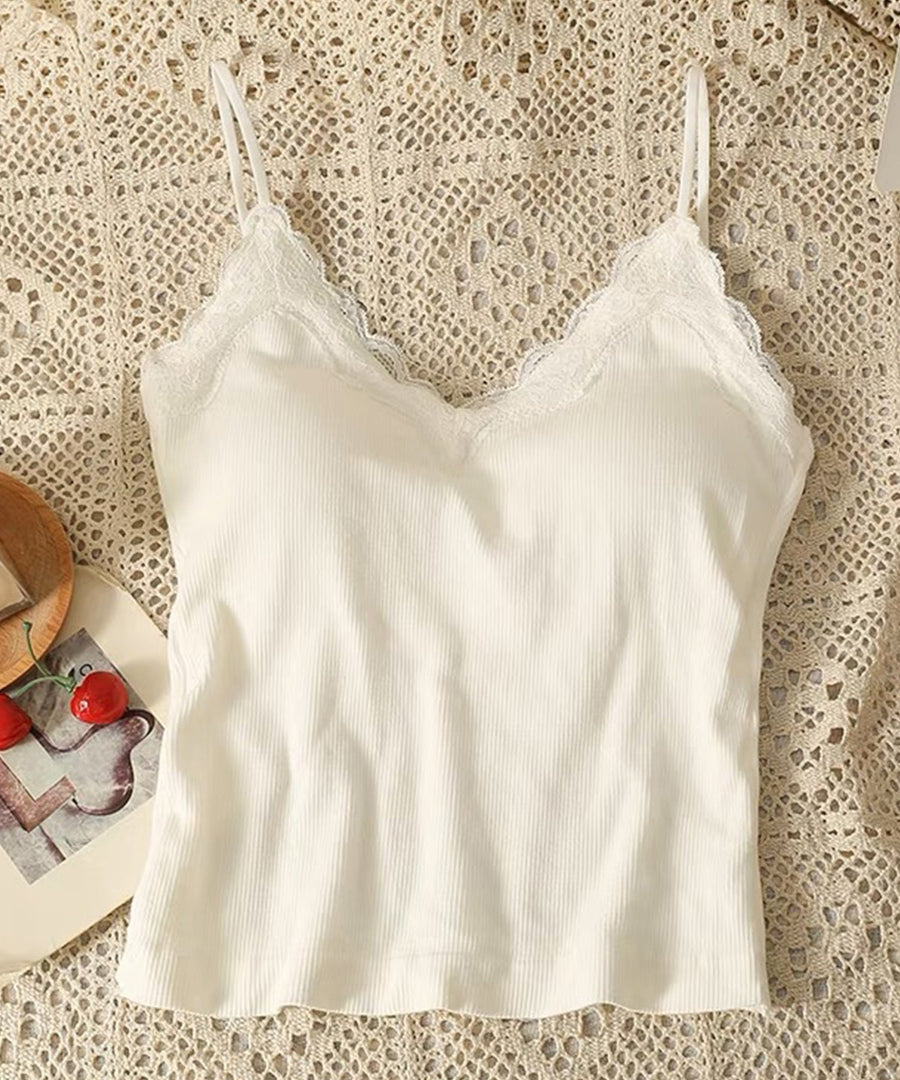 Lace-Neckline Jersey Camisole OEM ODM reference 1