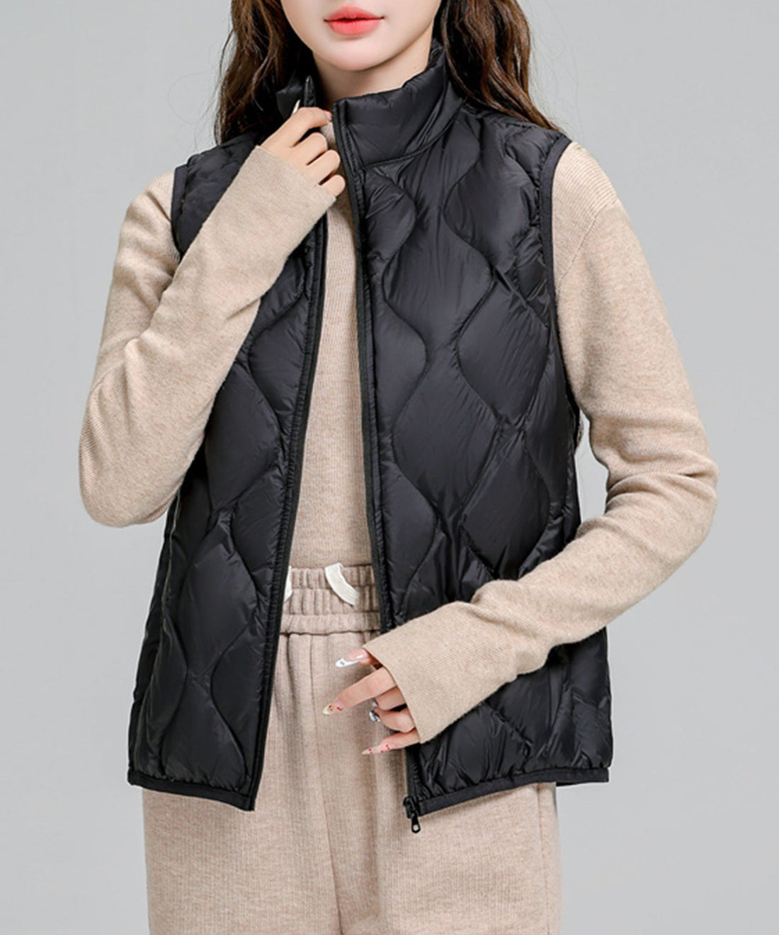 Monochrome Quilted Down Vest OEM ODM reference 10 - additional view 10
