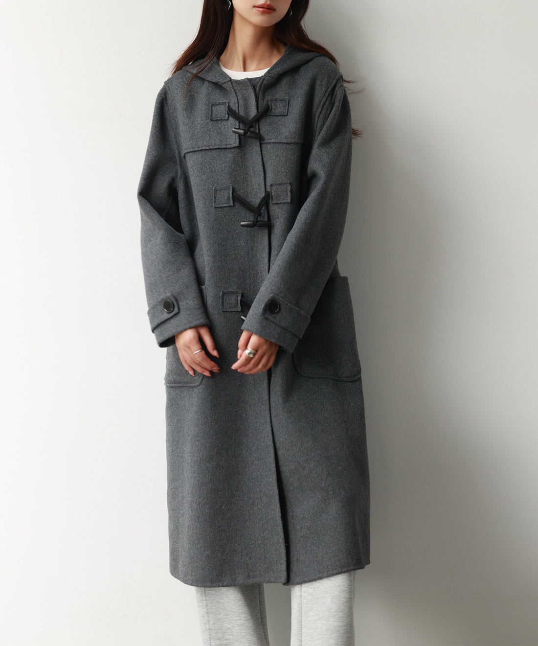 Hooded Long Coat with Toggle Fastenings OEM ODM reference 8 - additional view 8