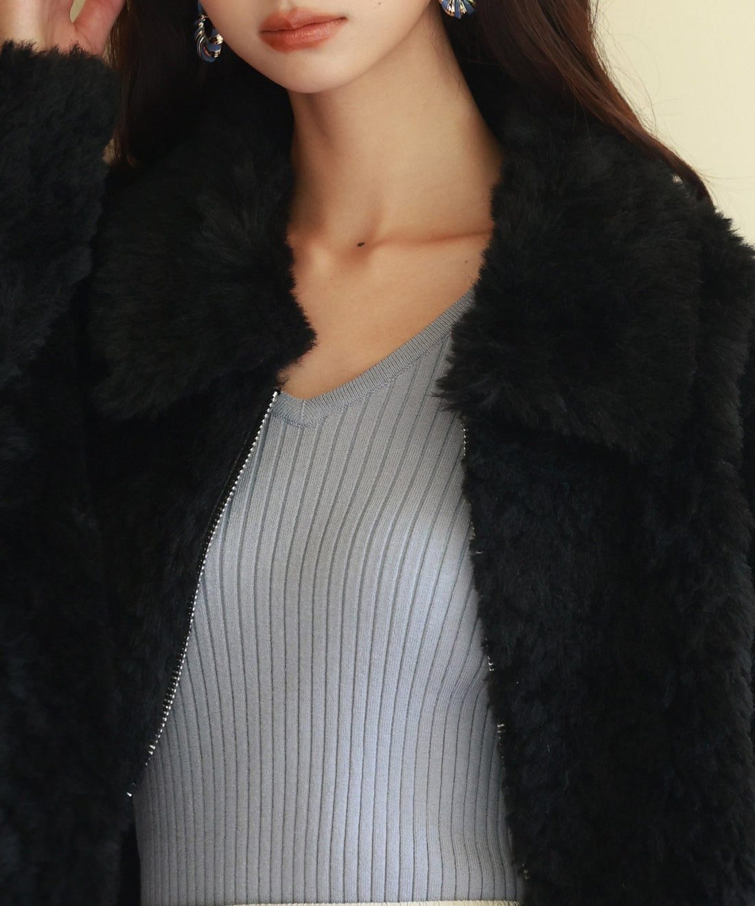 Plush Cropped Teddy-Fleece Coat OEM ODM reference 12 - additional view 12