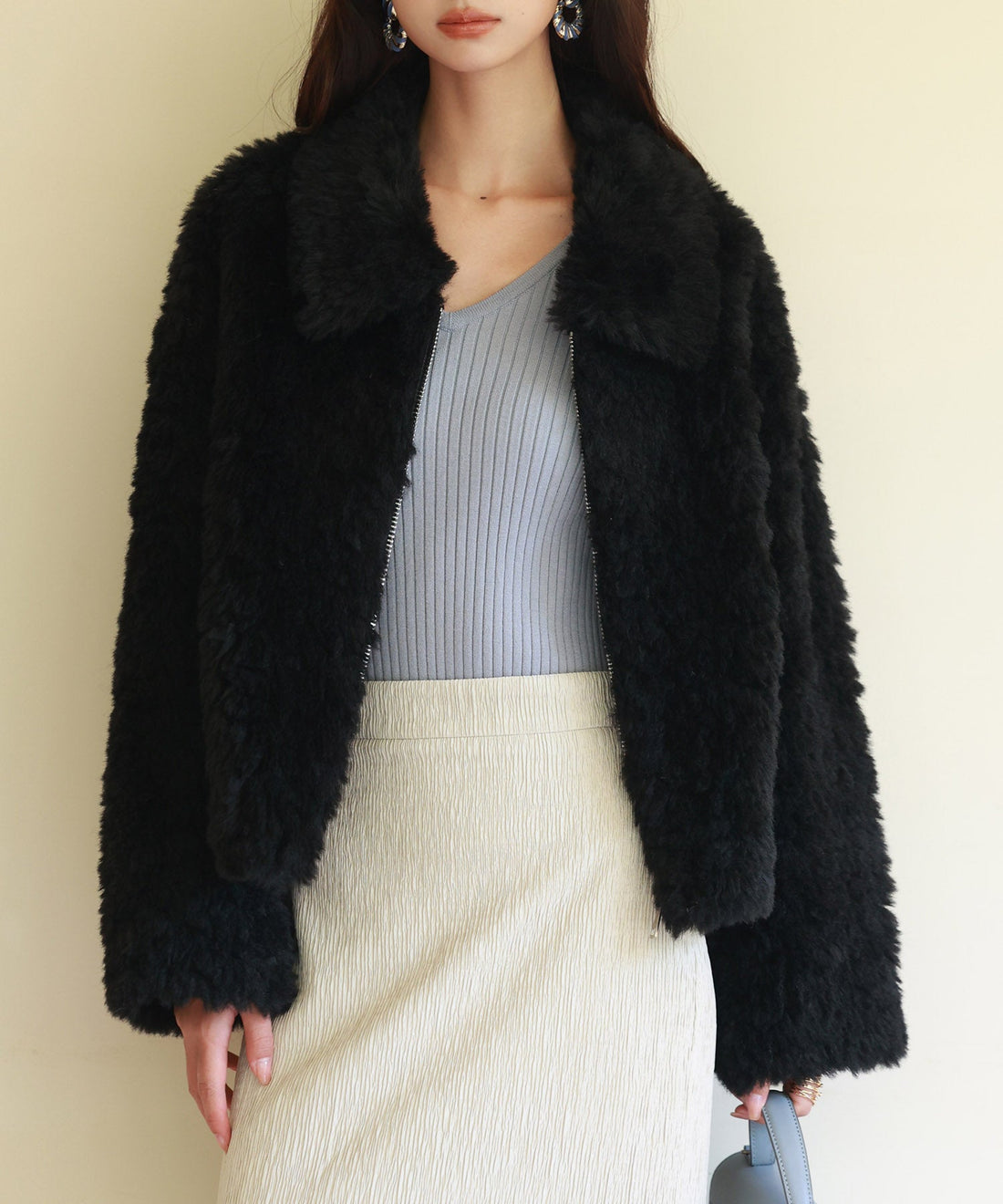 Plush Cropped Teddy-Fleece Coat OEM ODM reference 8 - additional view 8
