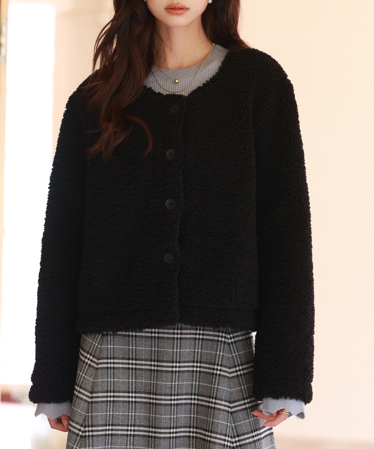 Plush Cropped Teddy-Fleece Coat OEM ODM reference 1