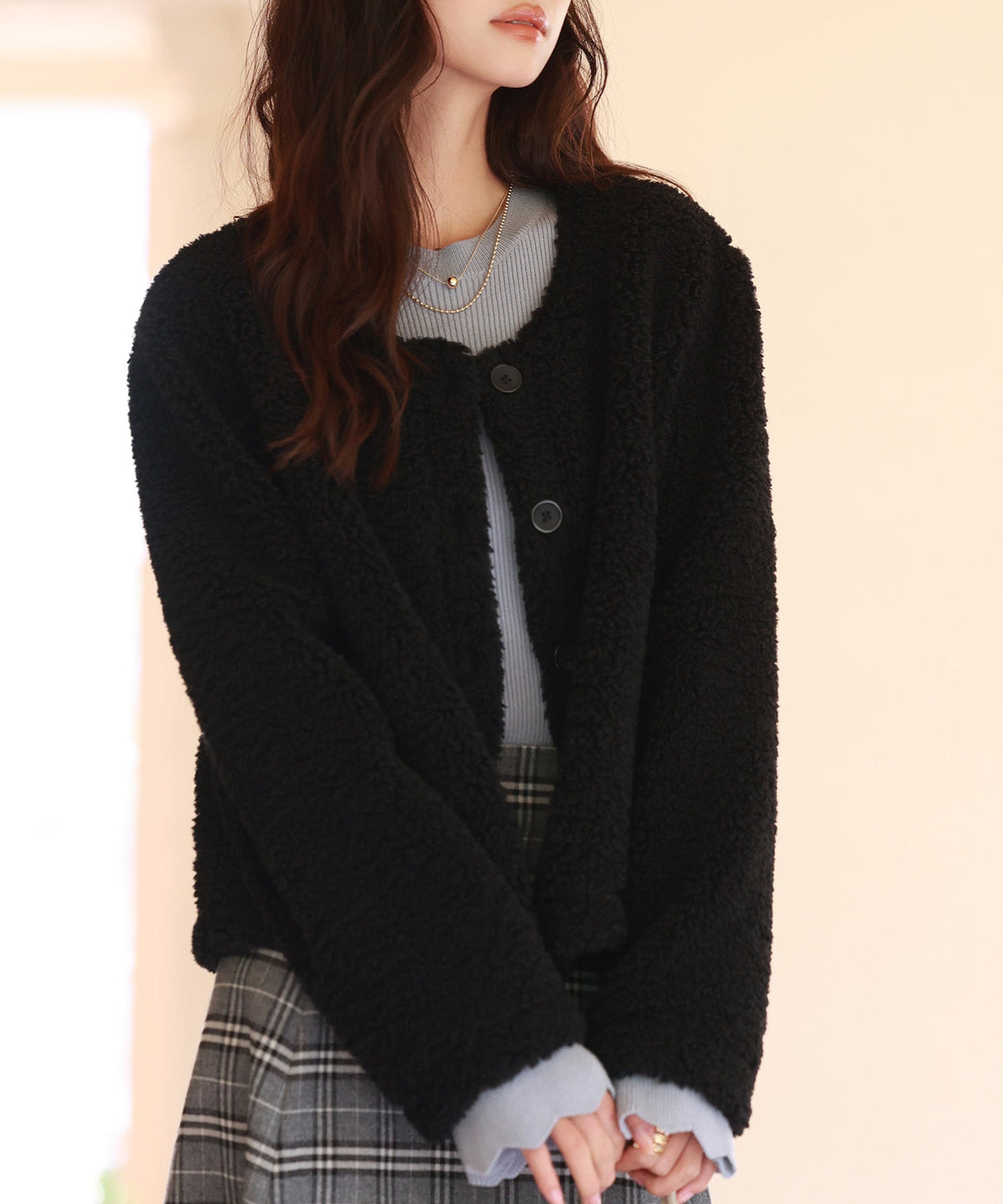 Plush Cropped Teddy-Fleece Coat OEM ODM reference 11 - additional view 11