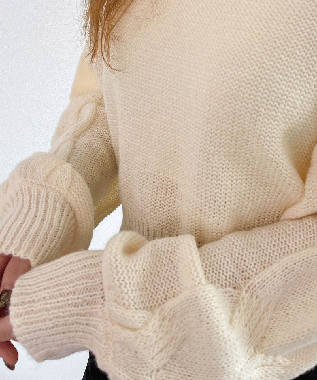 Reverse-Stockinette Cropped Knit Top OEM ODM reference 9 - additional view 9