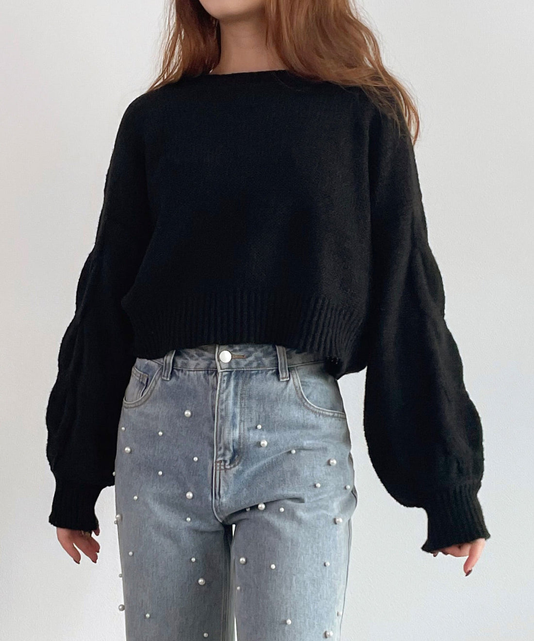 Reverse-Stockinette Cropped Knit Top OEM ODM reference 11 - additional view 11