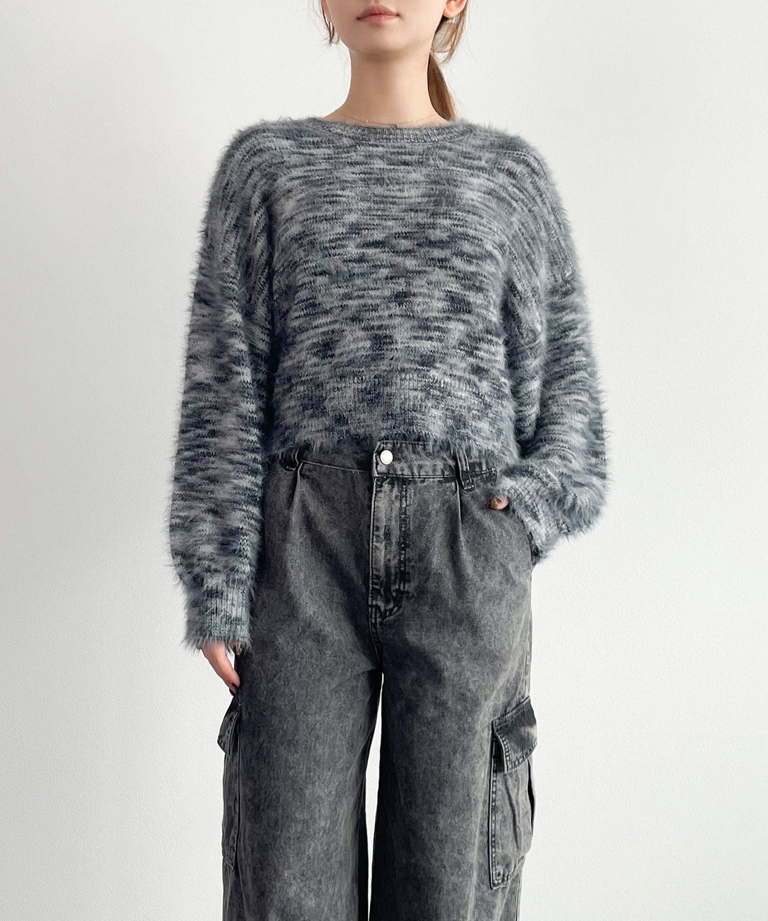 Shaggy Crew-Neck Knit Pullover OEM ODM reference 15 - additional view 15