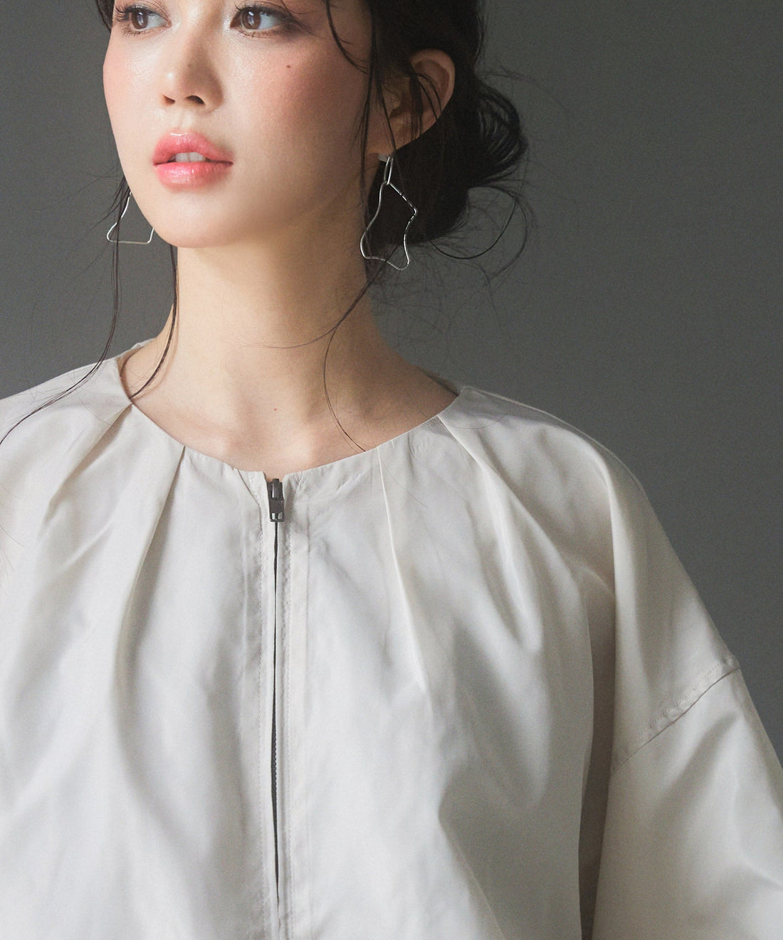 Collarless Gathered-Sleeve Blouson OEM ODM reference 11 - additional view 11