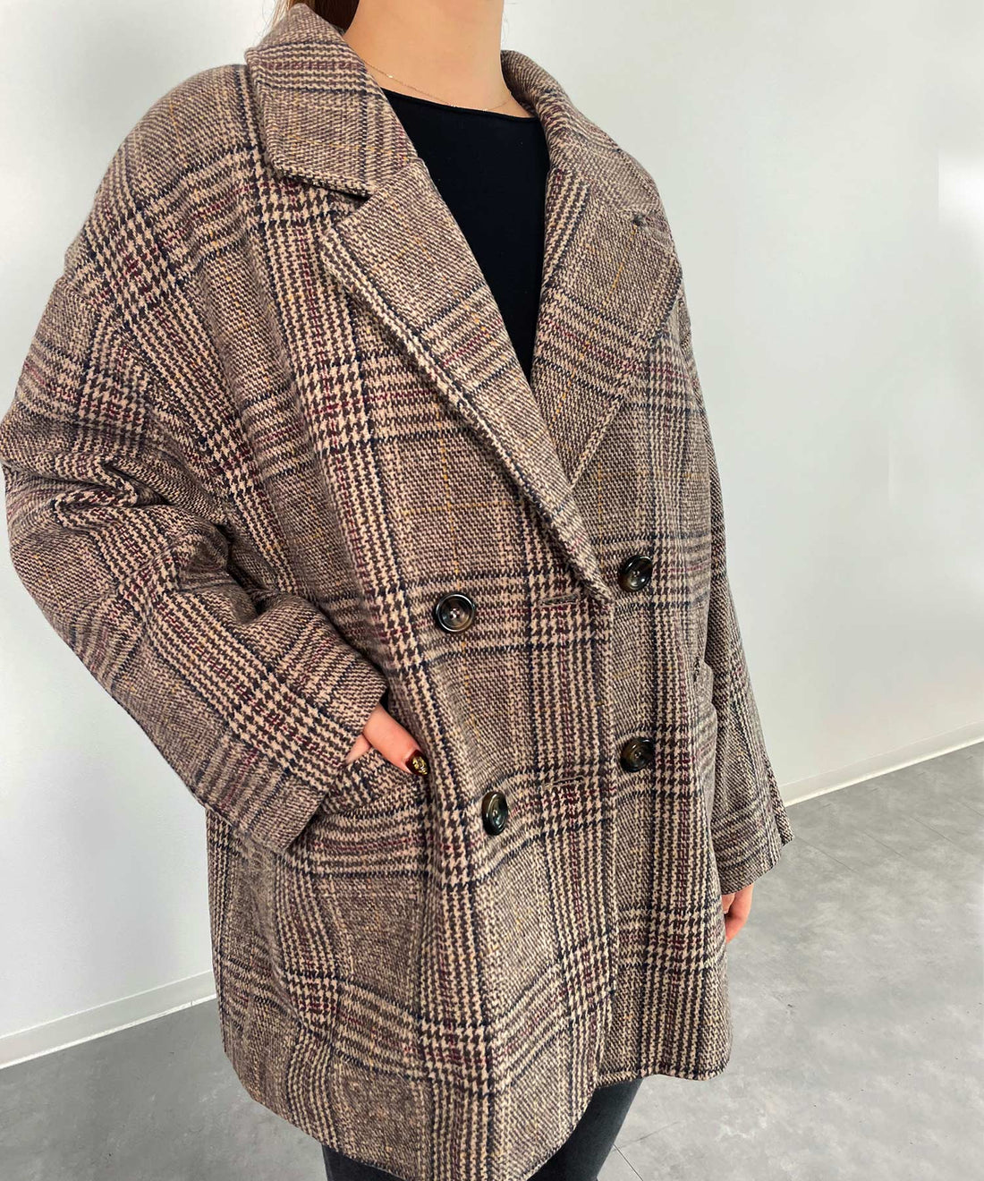 Check-Pattern Mid-Length Jacket OEM ODM reference 15 - additional view 15