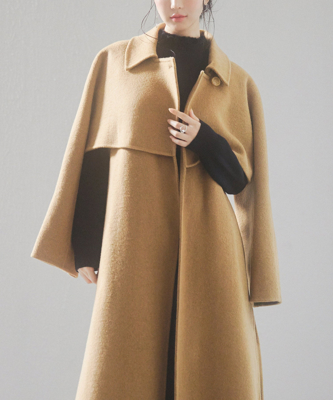 Wool-Blend Belted Yoke Coat OEM ODM reference 12 - additional view 12