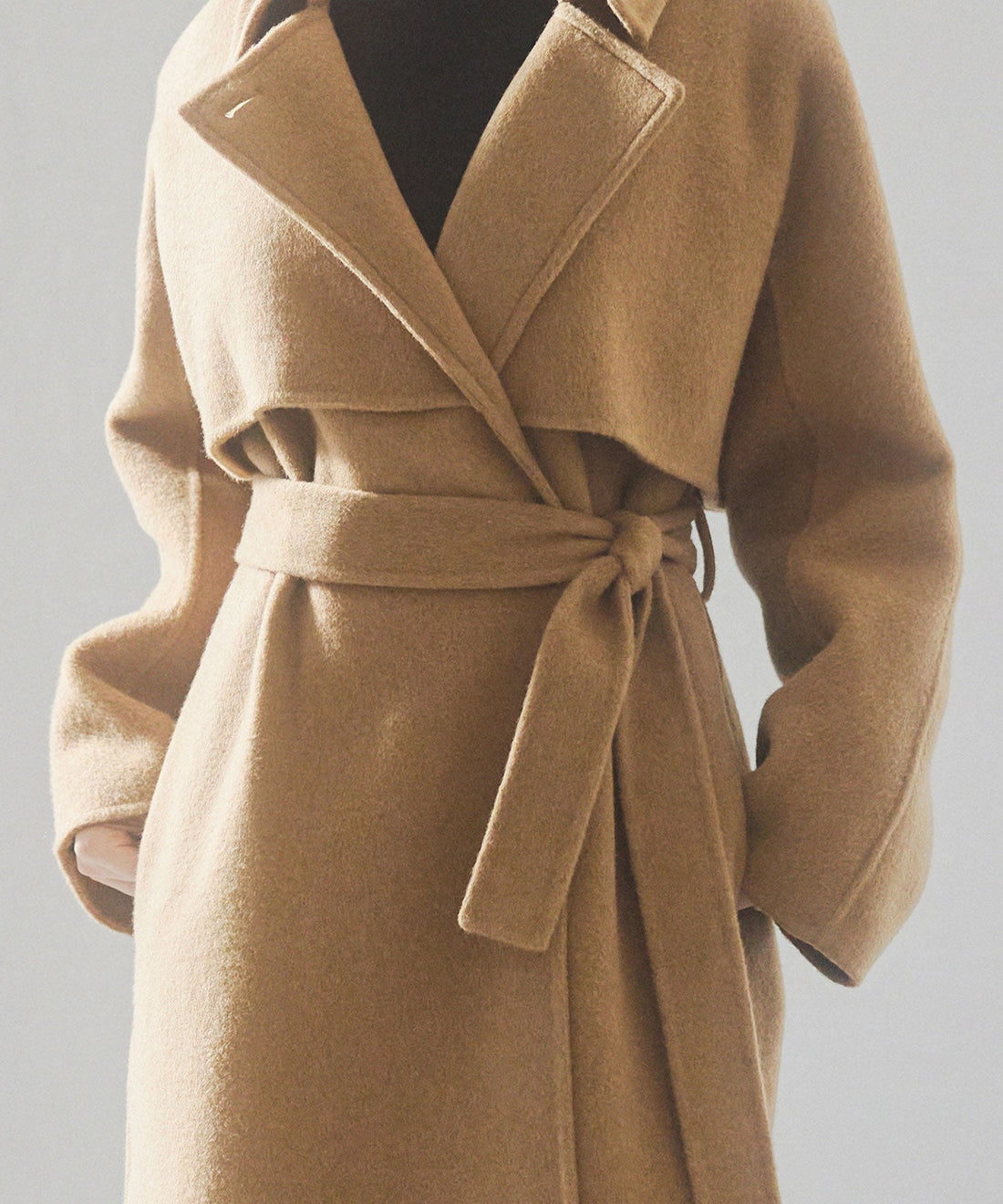 Wool-Blend Belted Yoke Coat OEM ODM reference 13 - additional view 13