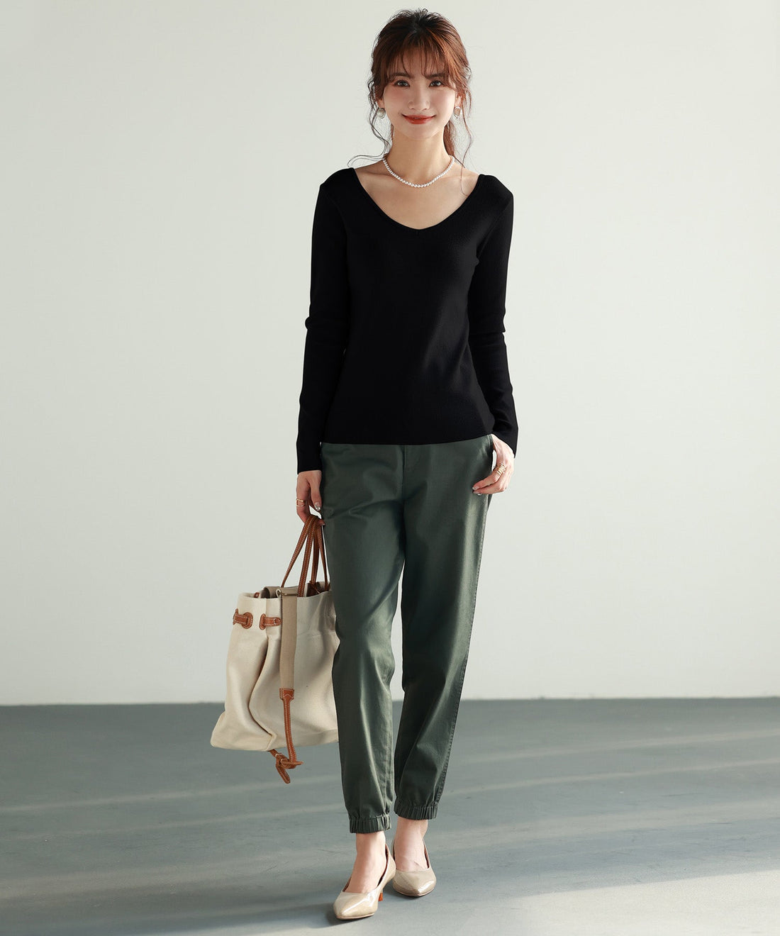 Compact V-Neck Knit Pullover OEM ODM reference 14 - additional view 14