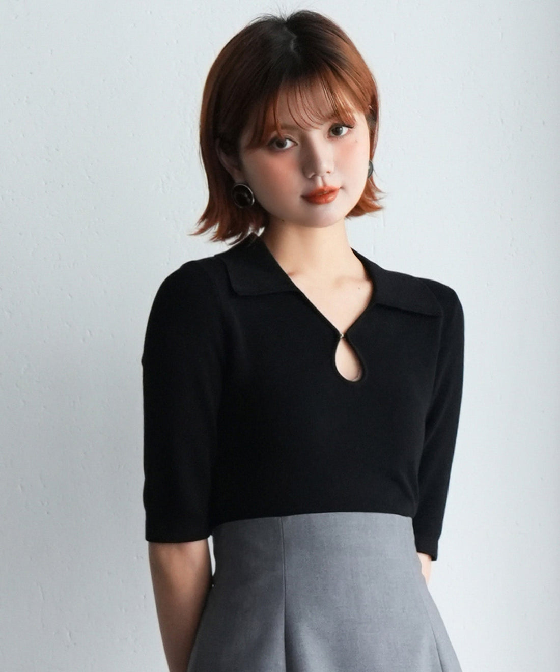 Cool-Touch Polo-Neck Half-Sleeve Knit Top OEM ODM reference 8 - additional view 8