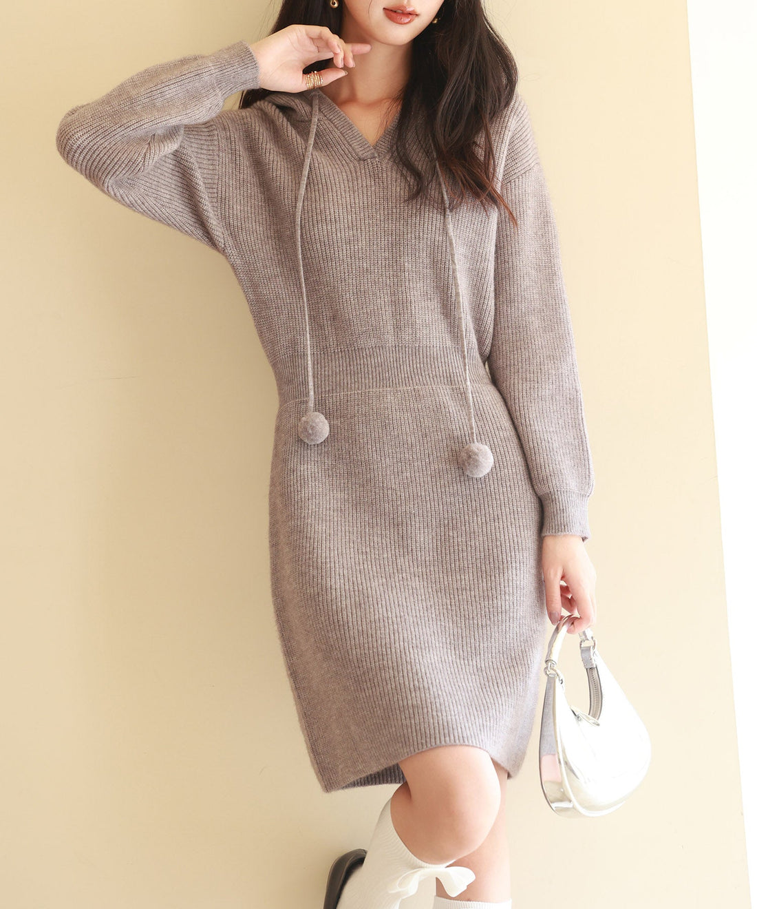 Hooded Knit Mini Dress OEM ODM reference 10 - additional view 10