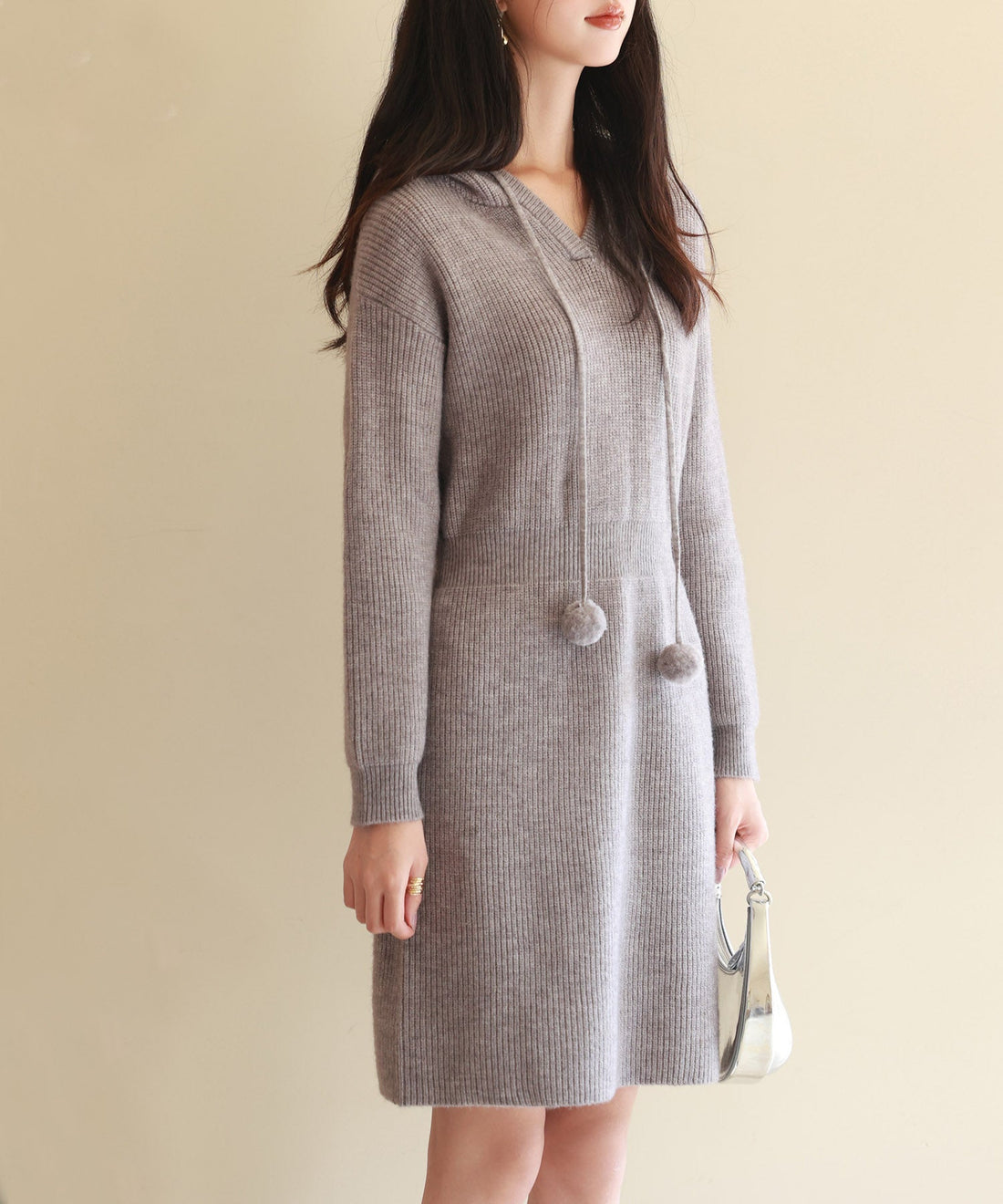 Hooded Knit Mini Dress OEM ODM reference 12 - additional view 12