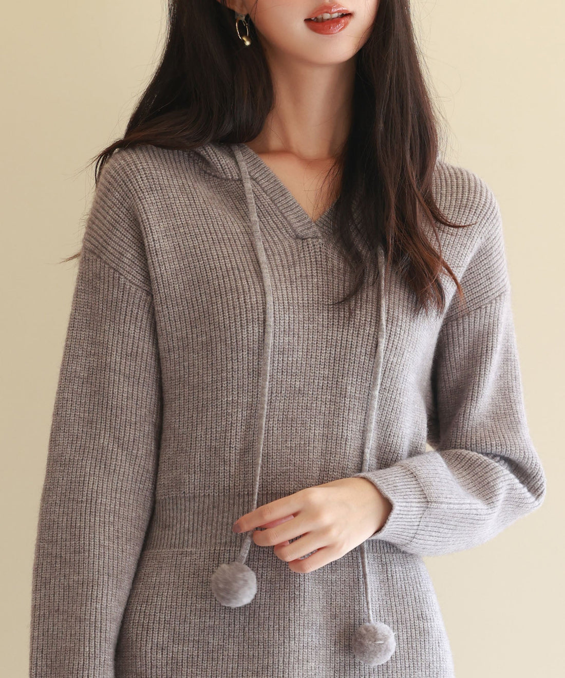Hooded Knit Mini Dress OEM ODM reference 14 - additional view 14