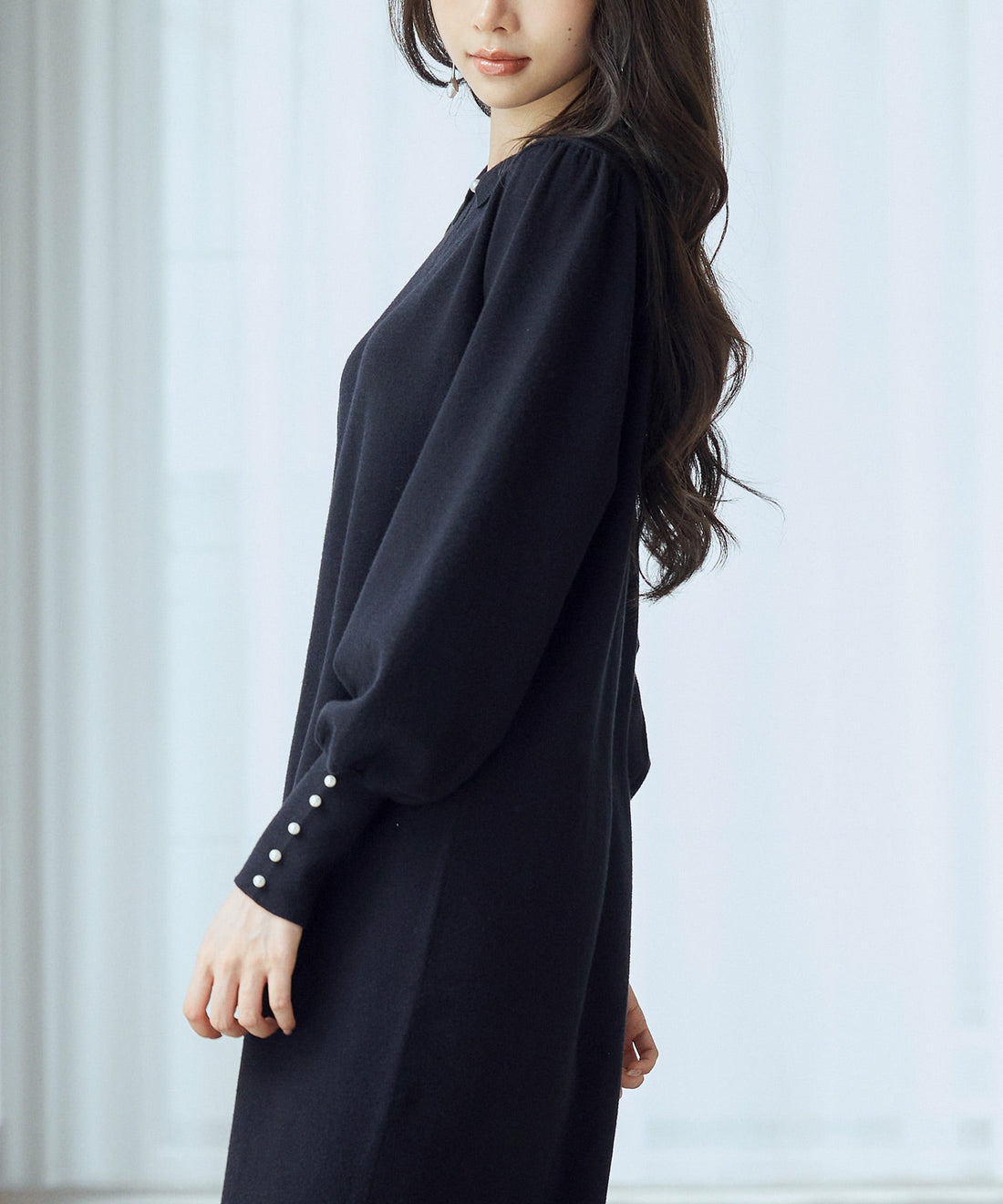 Shirt-Collar Mutton-Sleeve Midi Dress OEM ODM reference 15 - additional view 15