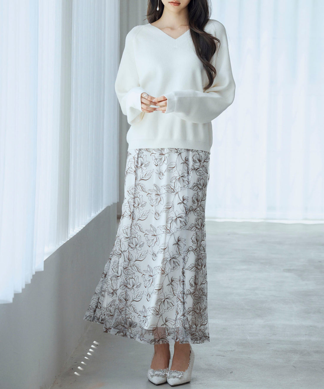 Deep V-Neck Ribbed Knit Pullover OEM ODM reference 10 - additional view 10