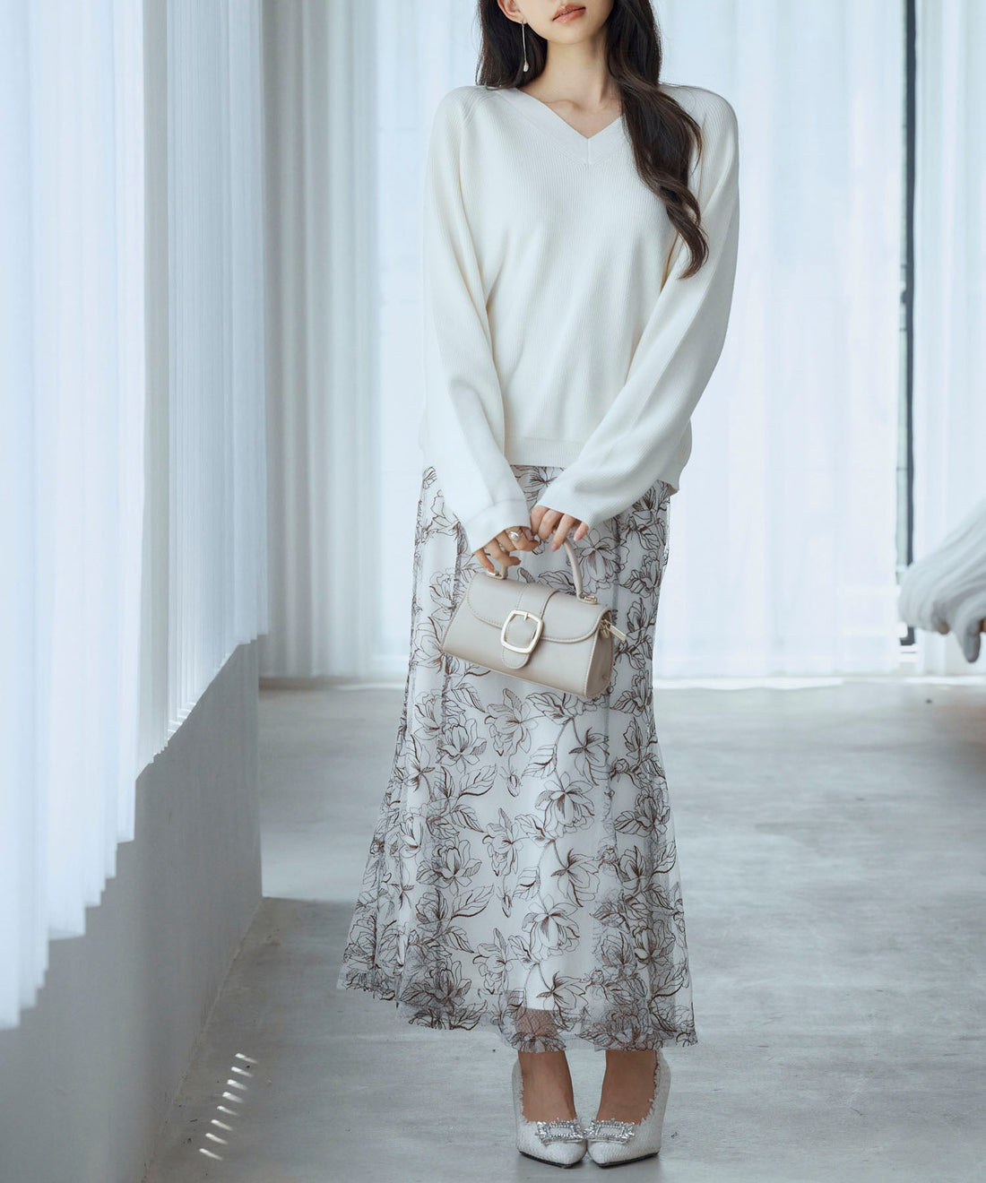 Deep V-Neck Ribbed Knit Pullover OEM ODM reference 9 - additional view 9