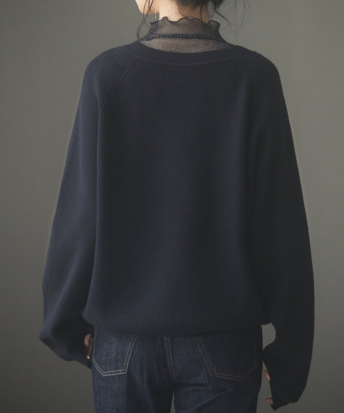 Deep V-Neck Ribbed Knit Pullover OEM ODM reference 15 - additional view 15