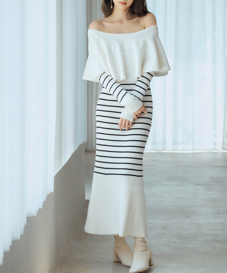 2-Way Cape-Collar Knit Dress OEM ODM reference 1