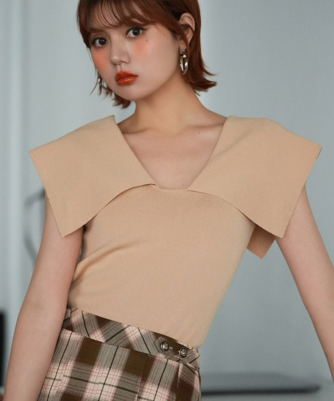 Oversized-Collar Summer Knit Top OEM ODM reference 13 - additional view 13