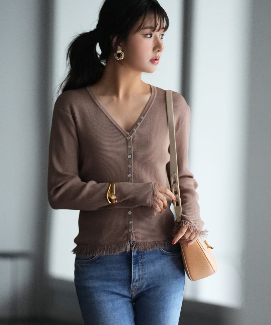 Fringe-Detail Knit Cardigan OEM ODM reference 11 - additional view 11