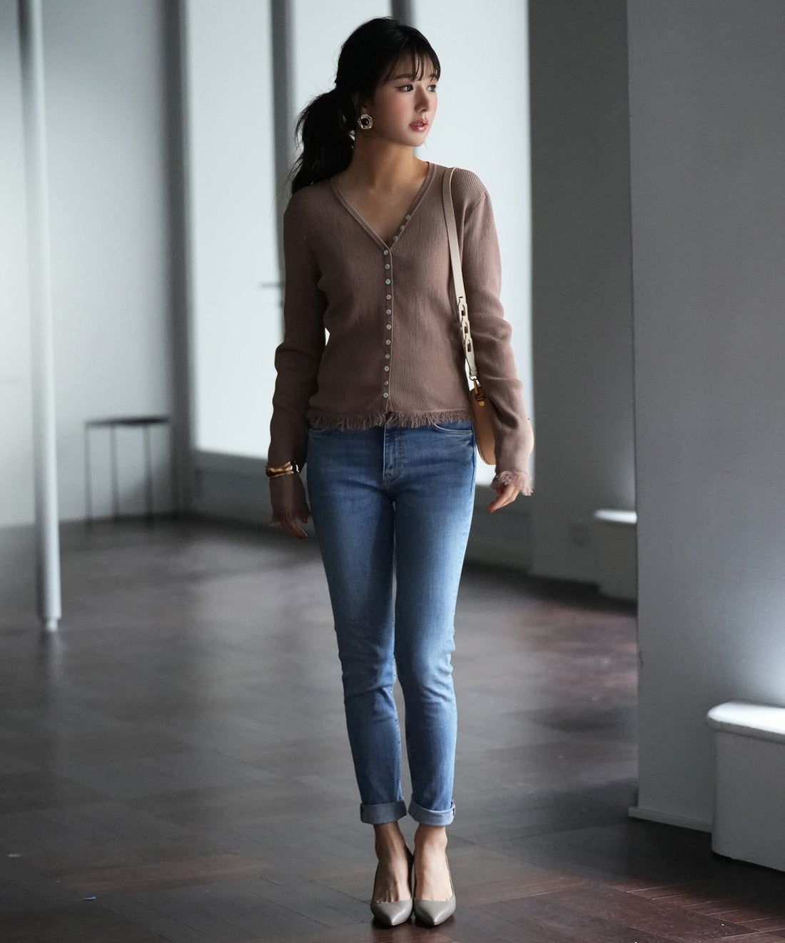 Fringe-Detail Knit Cardigan OEM ODM reference 13 - additional view 13