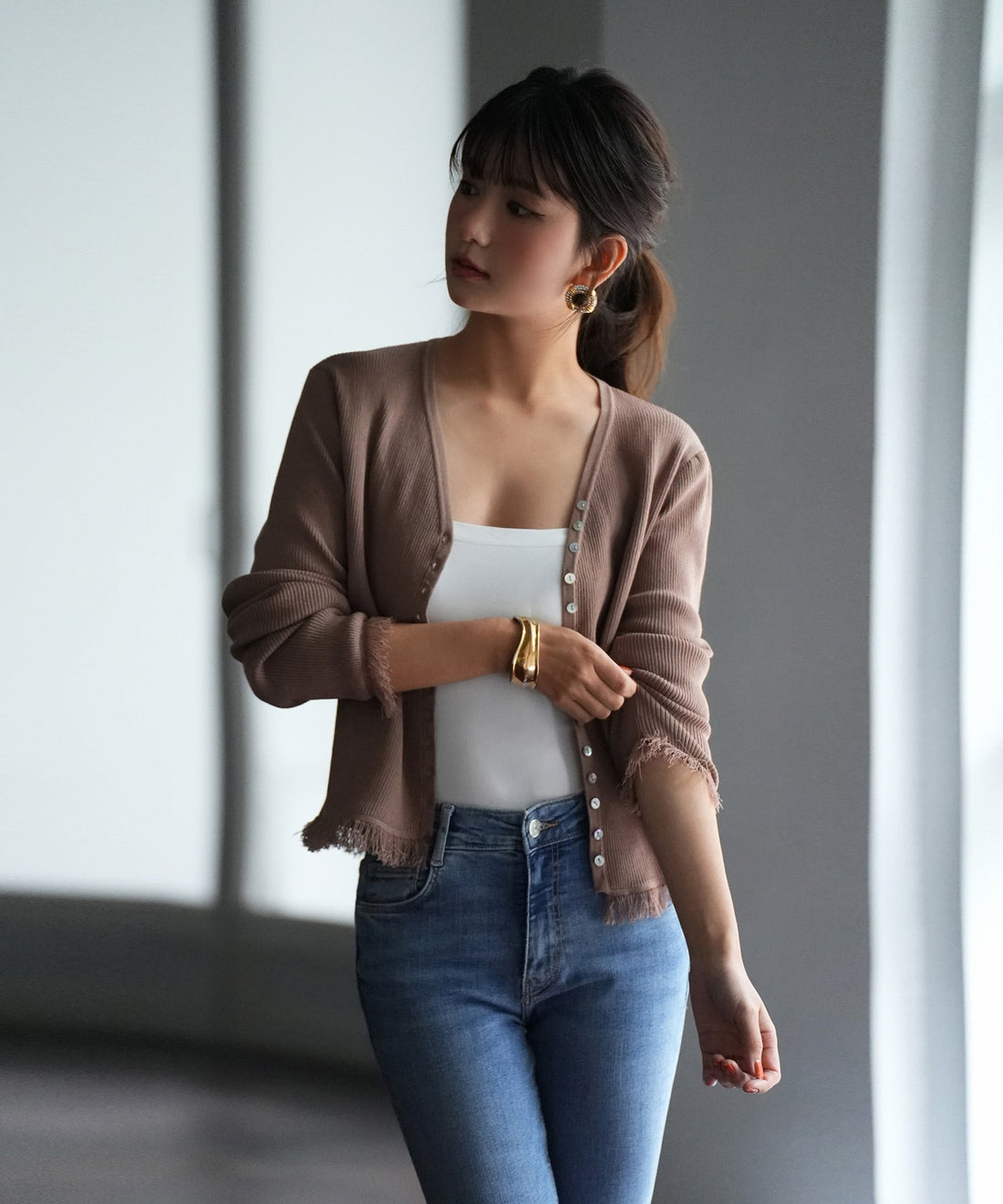Fringe-Detail Knit Cardigan OEM ODM reference 15 - additional view 15