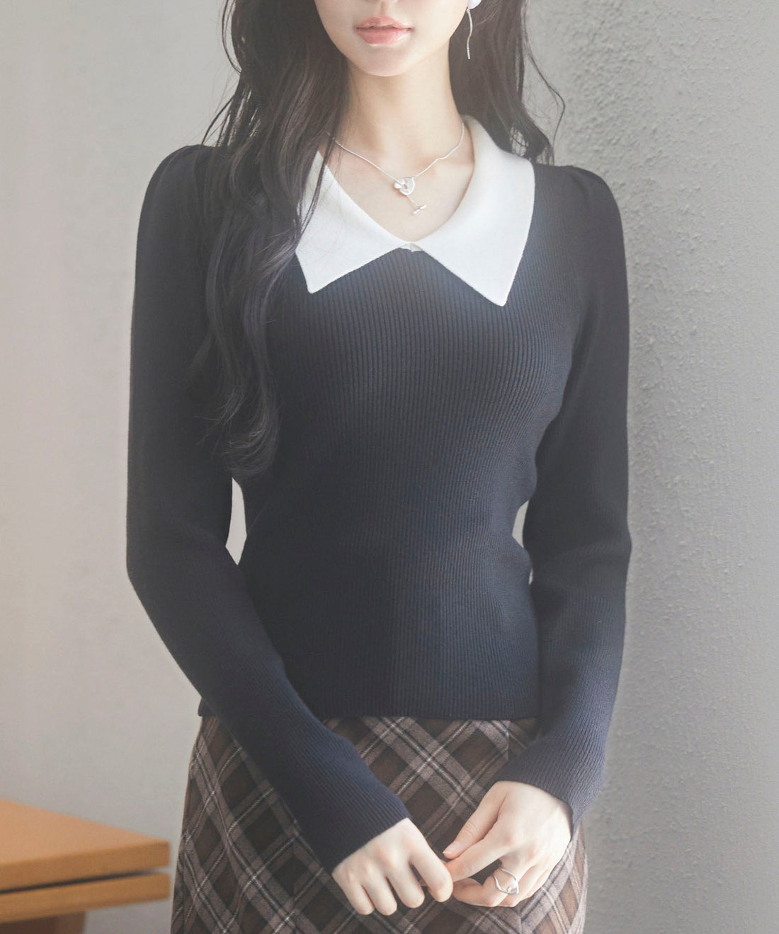 Collared Rib-Knit Top OEM ODM reference 14 - additional view 14