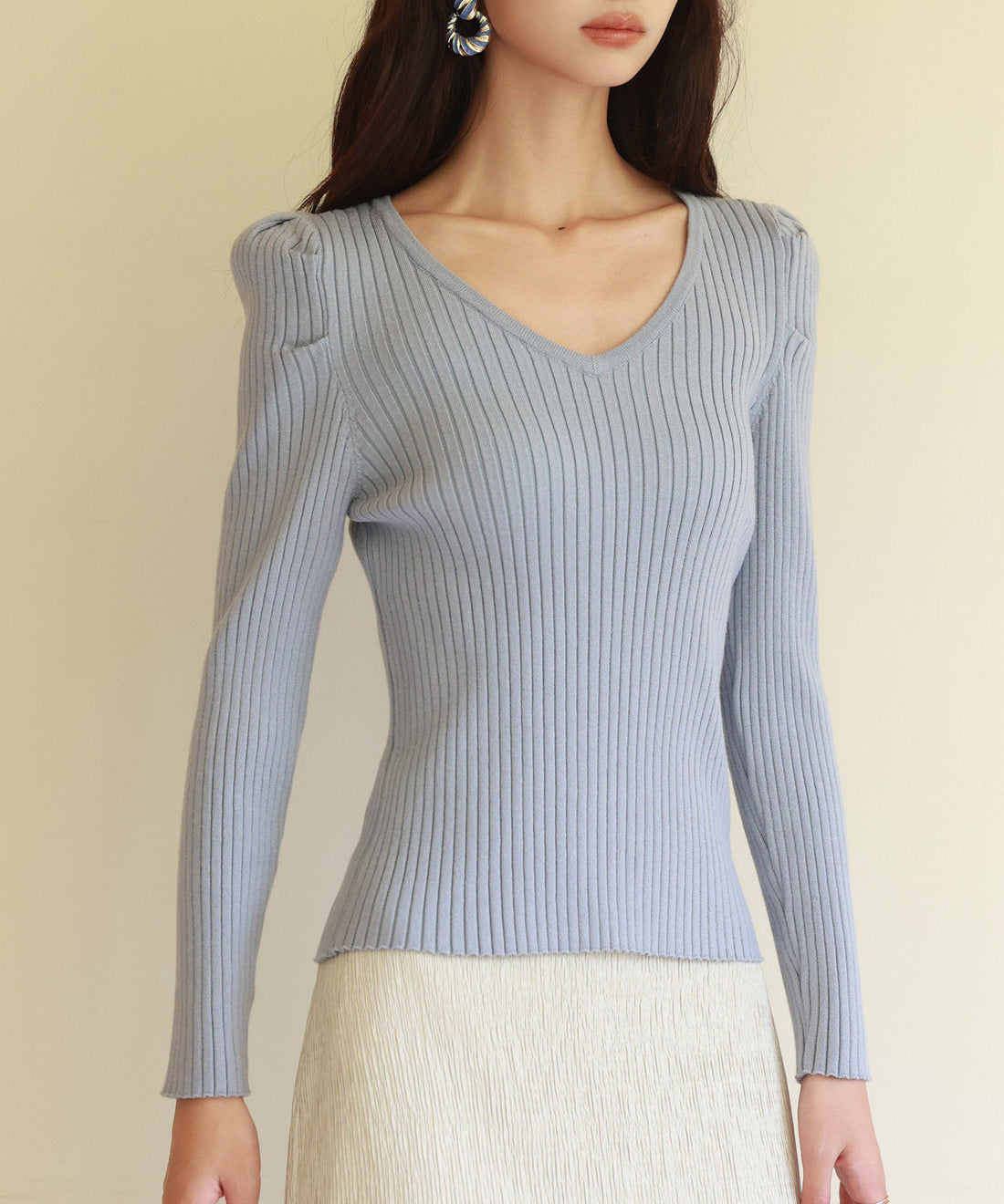 Tuck-Sleeve Rib-Knit Pullover OEM ODM reference 14 - additional view 14