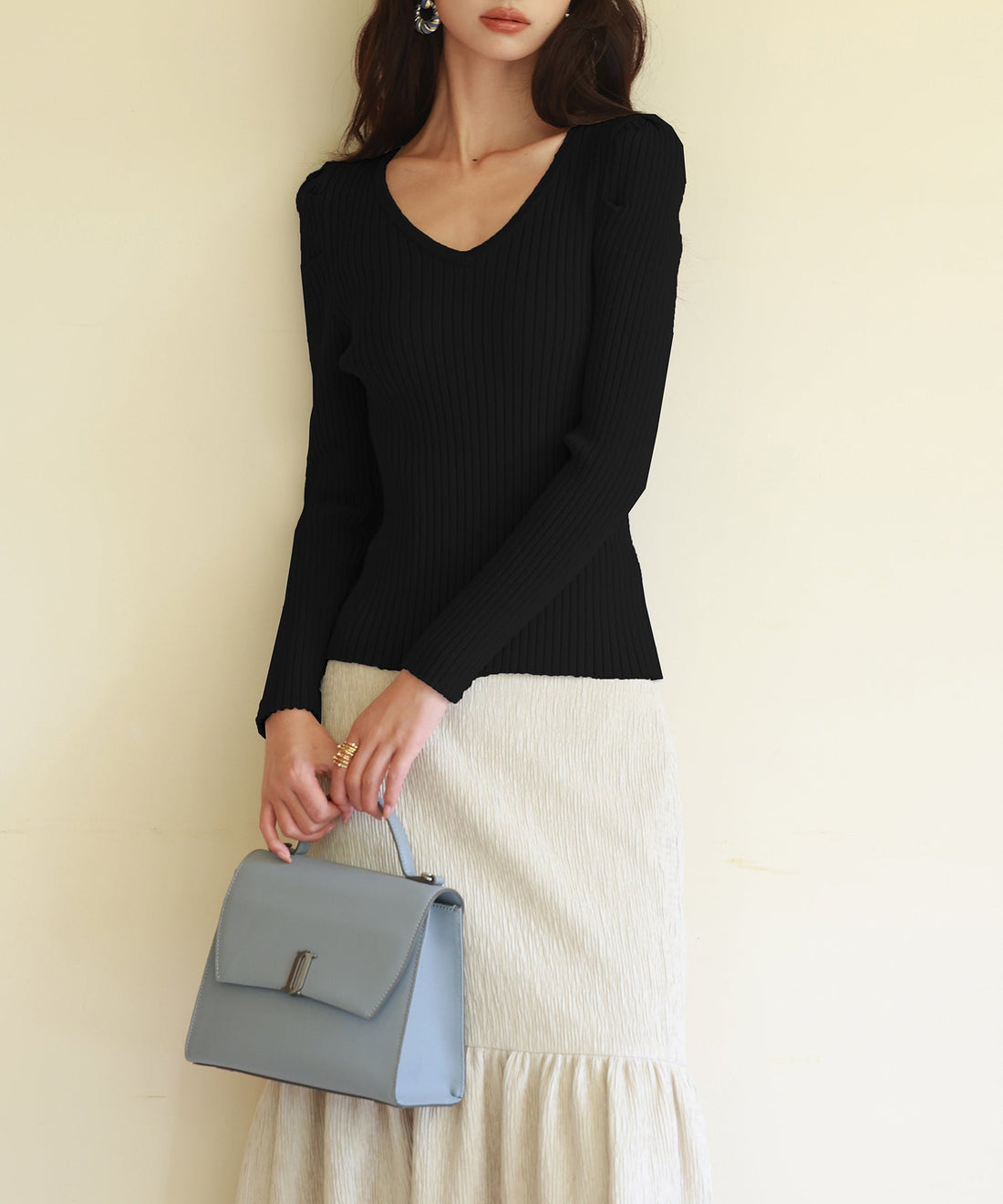 Tuck-Sleeve Rib-Knit Pullover OEM ODM reference 12 - additional view 12