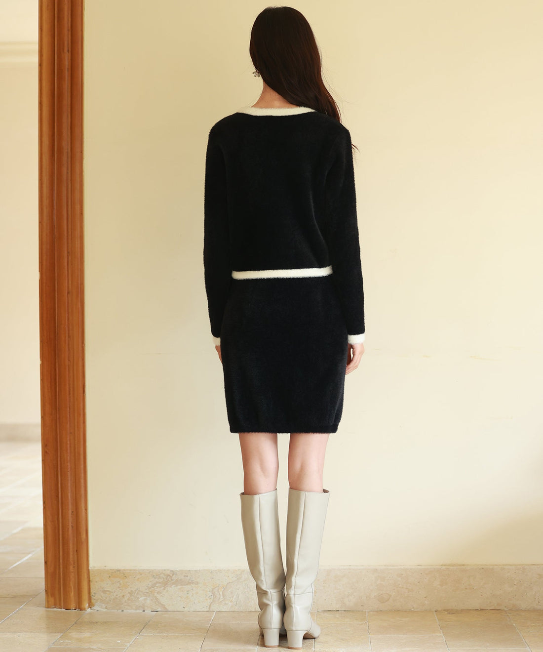 Contrast Shaggy-Knit Cardigan OEM ODM reference 11 - additional view 11