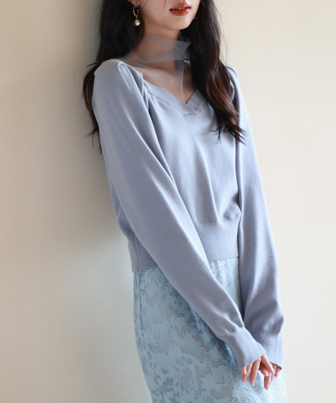 Layered-Effect Knit Pullover OEM ODM reference 12 - additional view 12