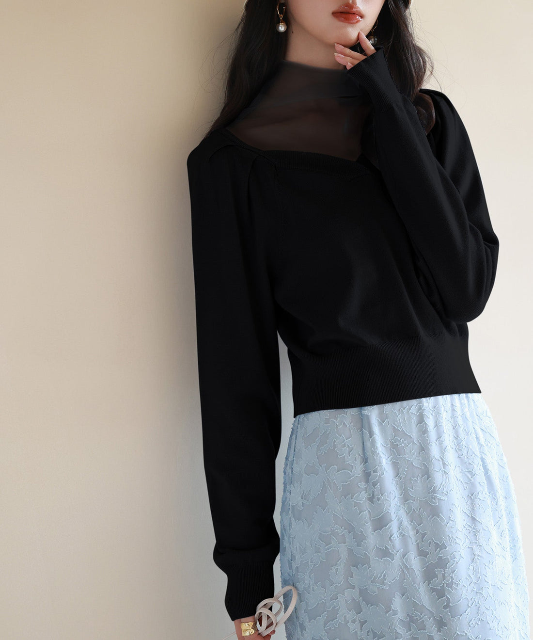 Layered-Effect Knit Pullover OEM ODM reference 8 - additional view 8