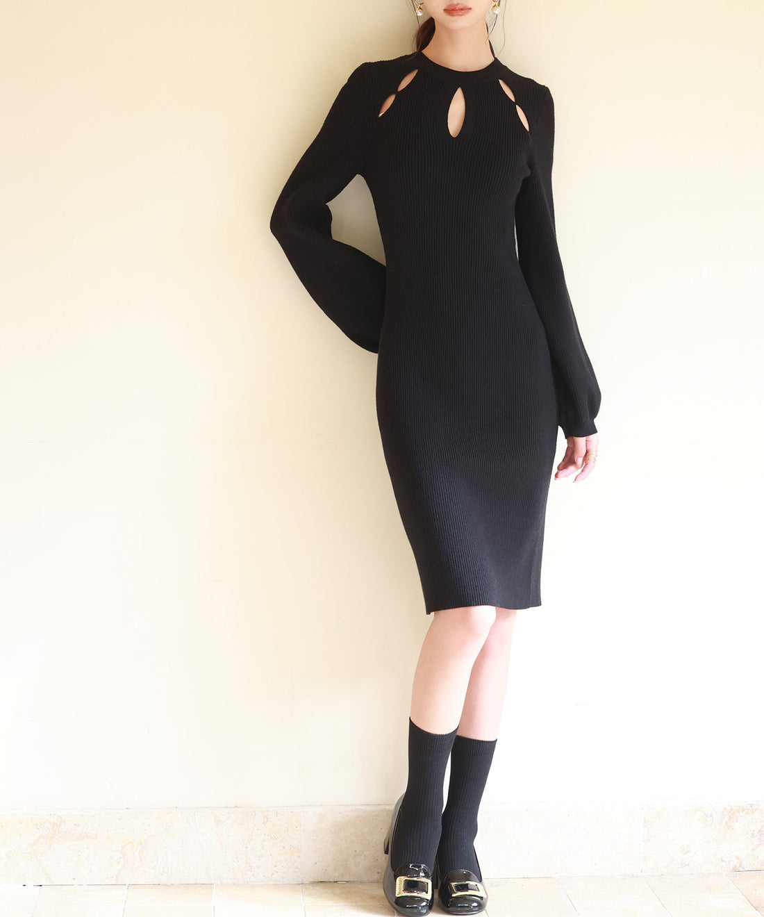 Cutwork Knee-Length Rib-Knit Dress OEM ODM reference 10 - additional view 10