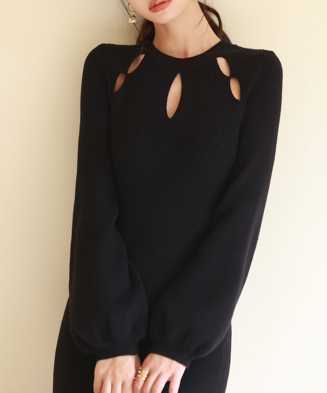 Cutwork Knee-Length Rib-Knit Dress OEM ODM reference 14 - additional view 14