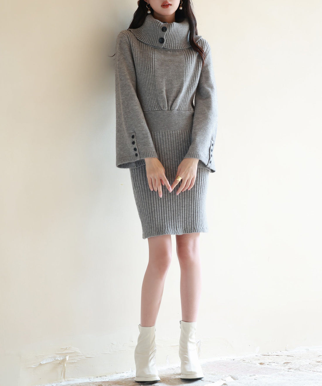 3-Way Neck Above-Knee Knit Dress OEM ODM reference 11 - additional view 11