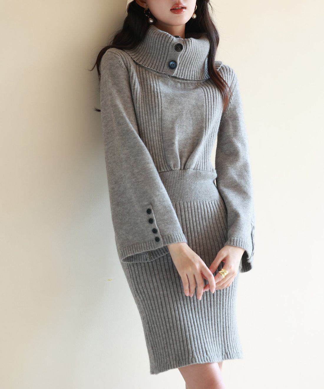 3-Way Neck Above-Knee Knit Dress OEM ODM reference 14 - additional view 14
