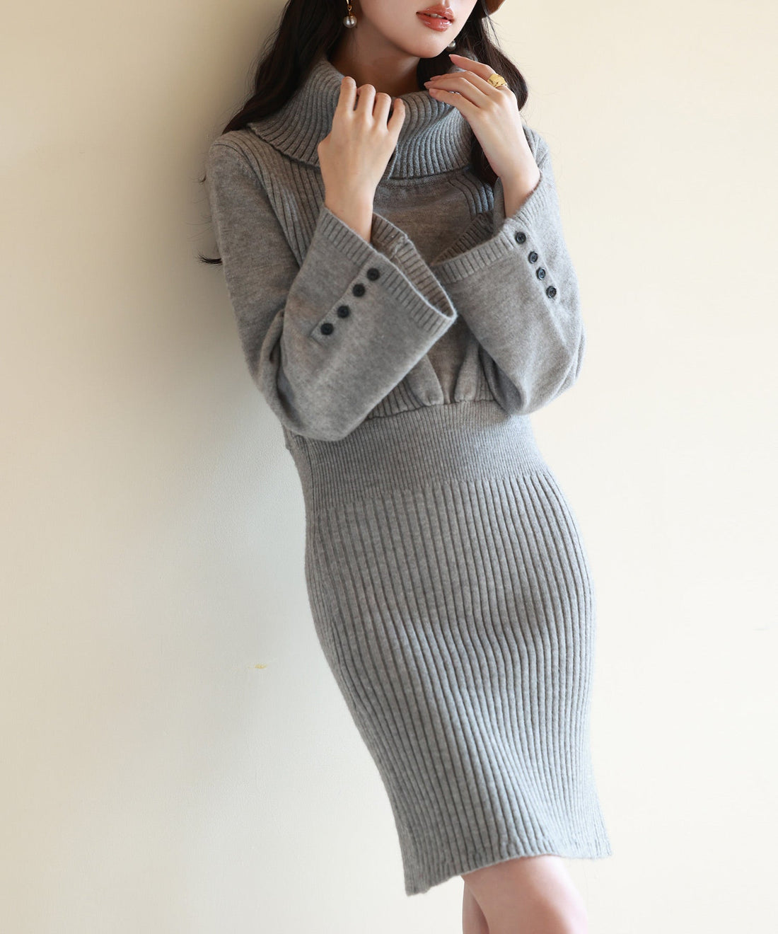 3-Way Neck Above-Knee Knit Dress OEM ODM reference 15 - additional view 15