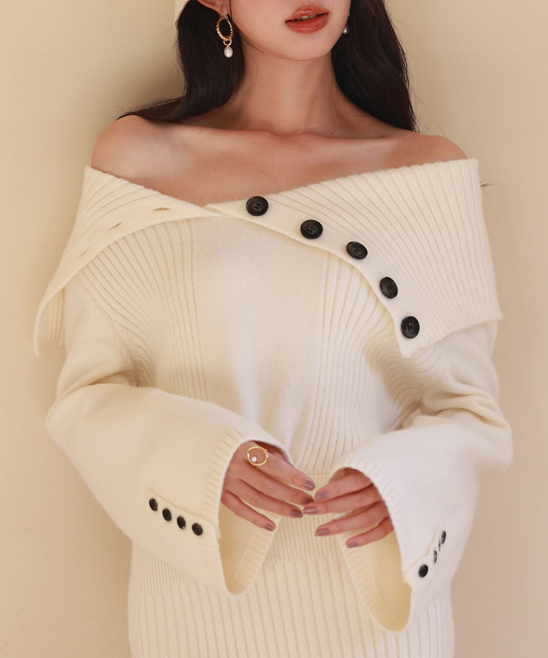 3-Way Neck Above-Knee Knit Dress OEM ODM reference 8 - additional view 8