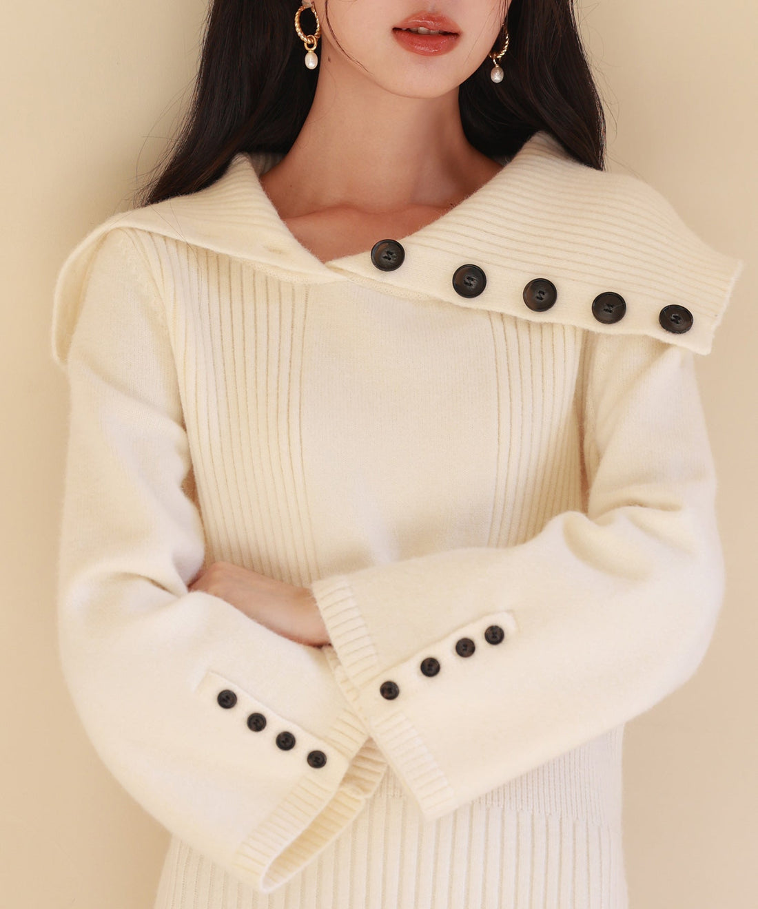 3-Way Neck Above-Knee Knit Dress OEM ODM reference 9 - additional view 9
