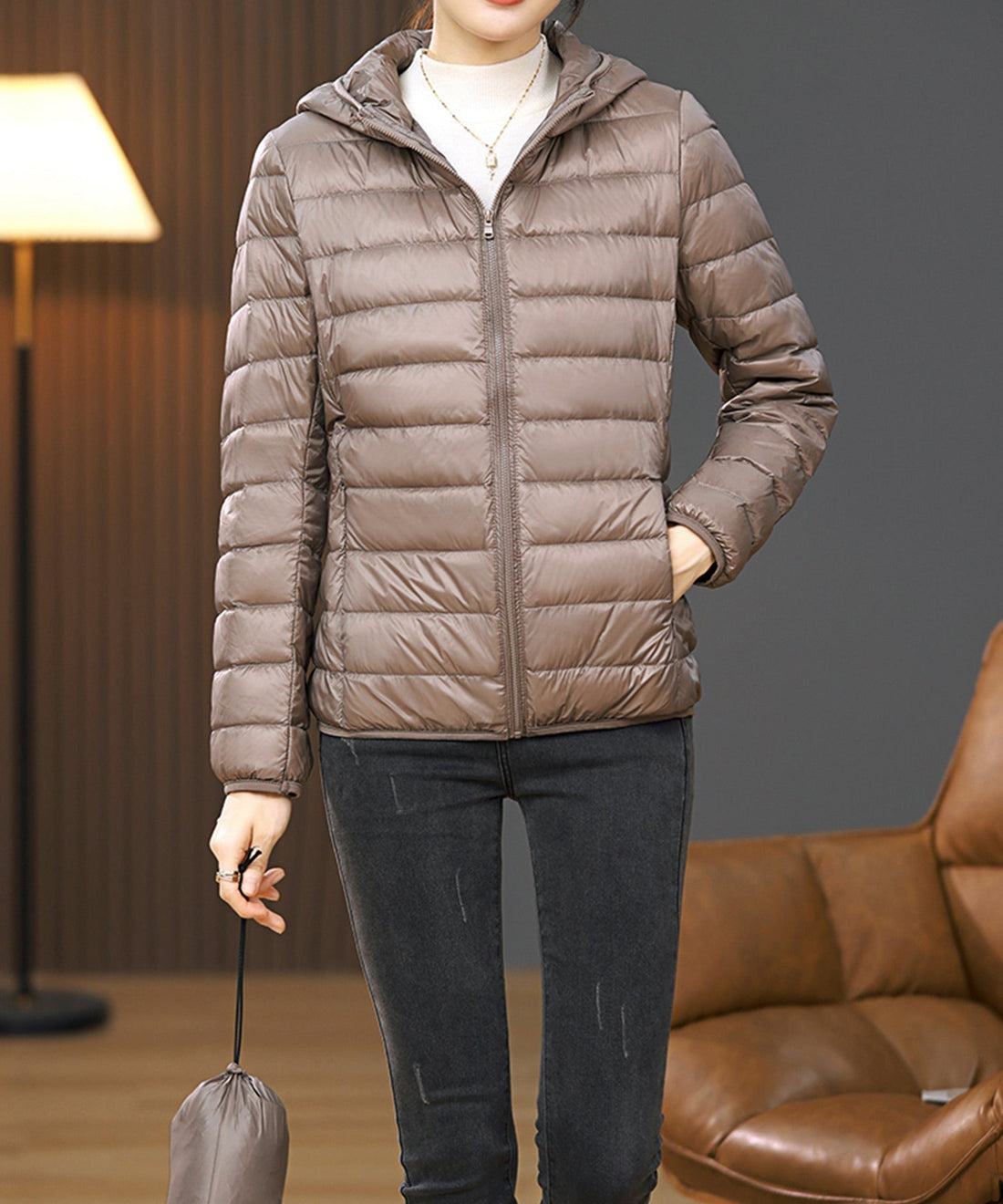 Fitted Hooded Lightweight Down Jacket OEM ODM reference 10 - additional view 10