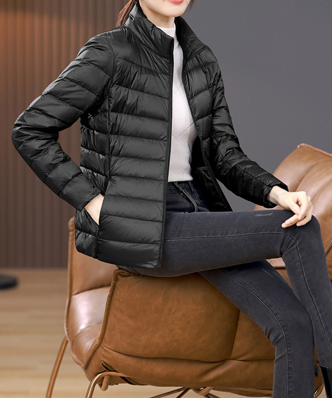 Packable High-Neck Lightweight Down Jacket OEM ODM reference 10 - additional view 10