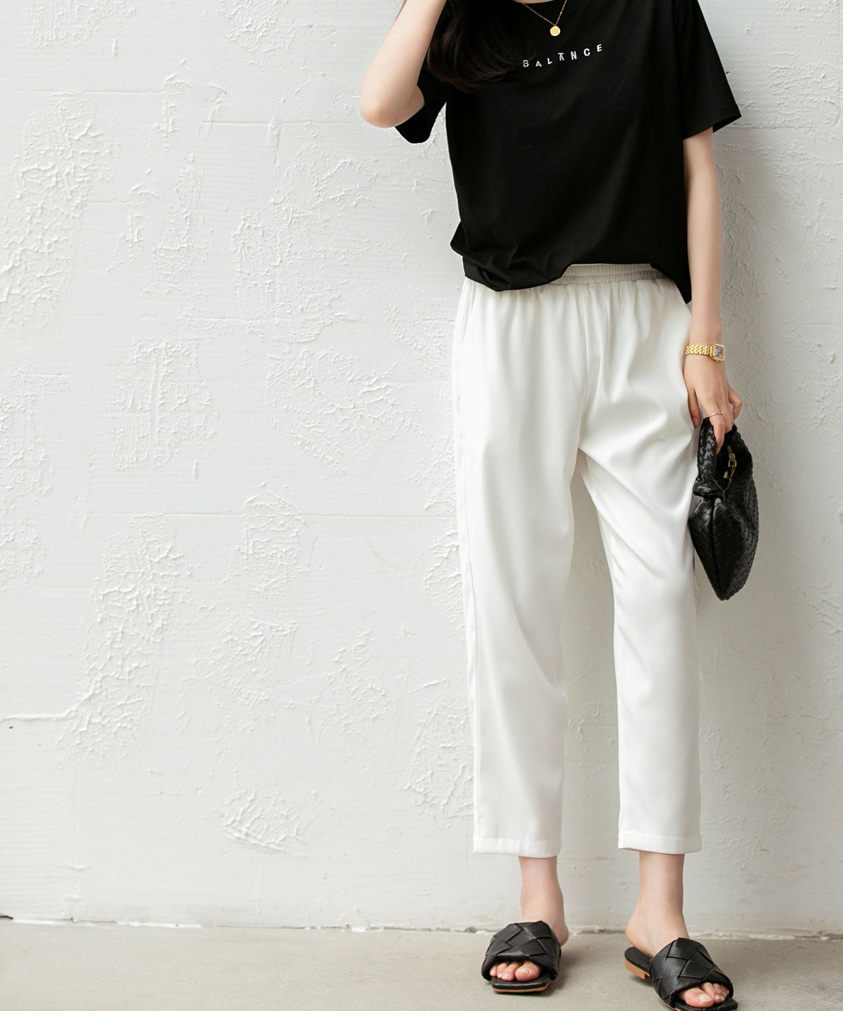 All-Season Elastic-Waist Cropped Trousers OEM ODM reference 1