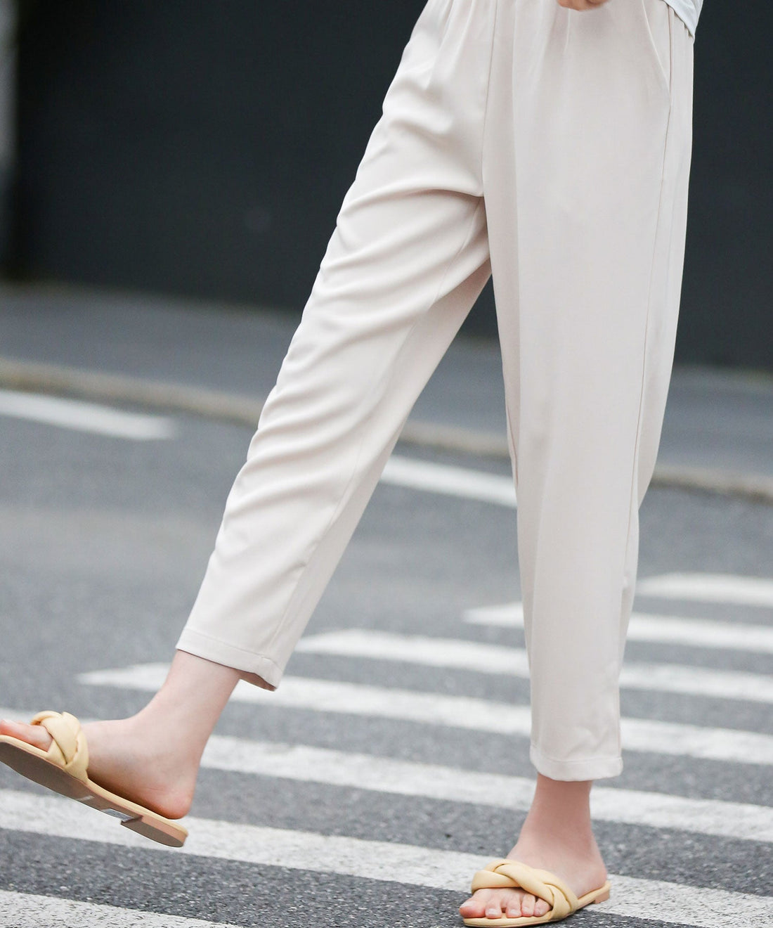 All-Season Elastic-Waist Cropped Trousers OEM ODM reference 8 - additional view 8