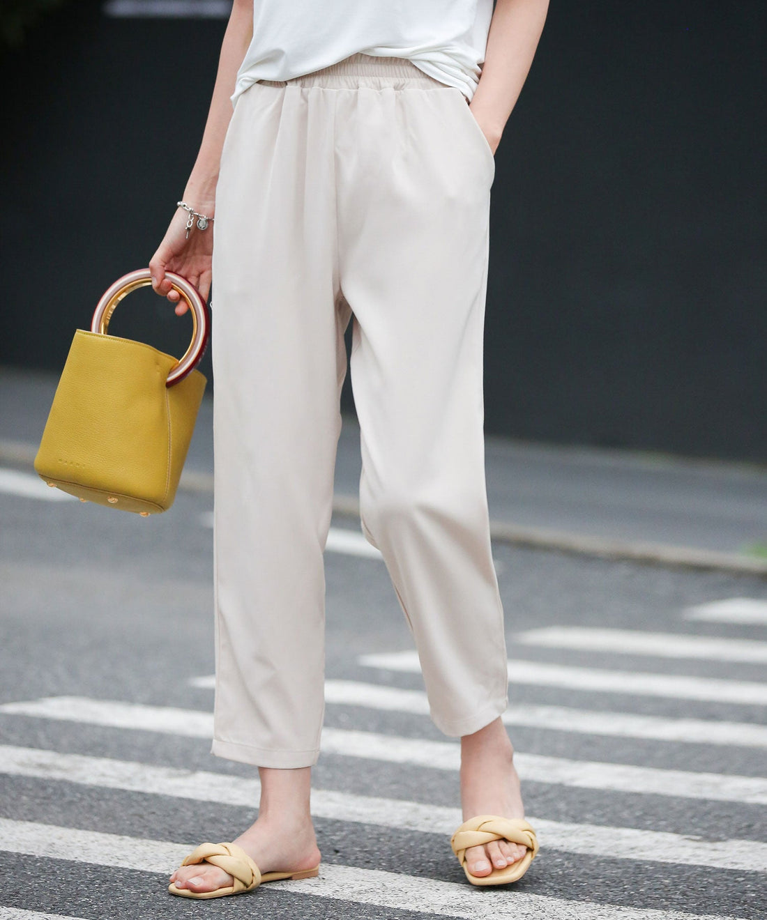 All-Season Elastic-Waist Cropped Trousers OEM ODM reference 12 - additional view 12