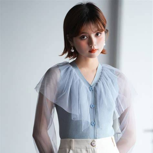 Sheer Contrast Knit Cardigan